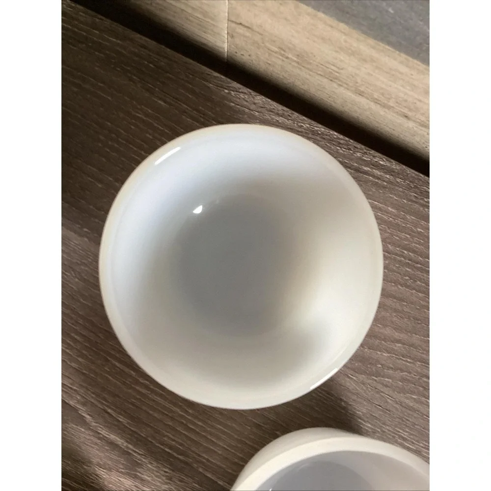 Vintage Custard Cups Ramekins Milk Glass Set of 5 White